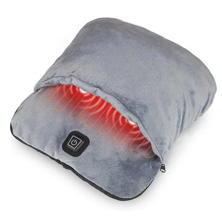 Electric Heated Foot Warmer Winter USB Fast Heating Feet Pad for Men and Women - Grey
