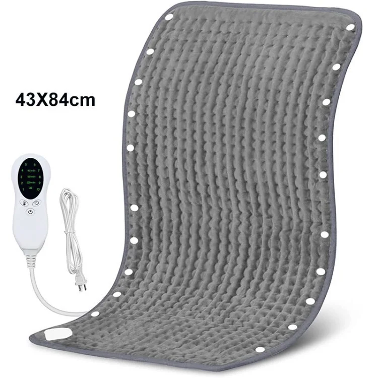 2 en 1 Calentador de Calefacción Eléctrica Calentador Con 10 Niveles de Calor & 3 Temporizador de Configuración Para la Espalda / Hombro / Cuello / Rodilla / Alivio Del Dolor de la Pierna - 43 x 84 cm / Enchufe de la ue