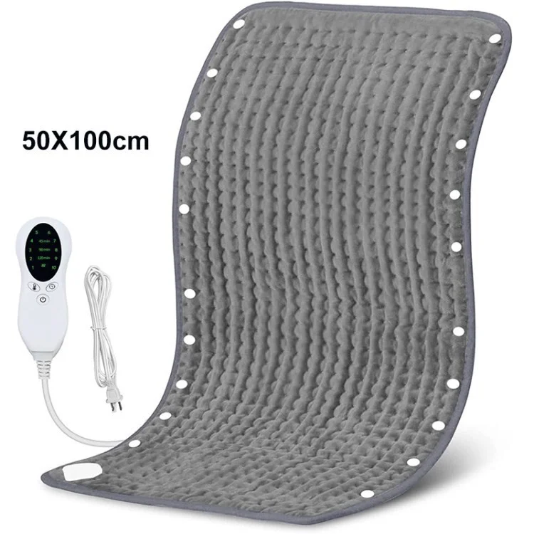 2 in 1 Electric Heating Pad Foot Warmer with 10 Heat Levels & 3 Setting Timer for Back / Shoulder / Neck / Knee / Leg Pain Relief - 50 x 100 cm / EU Plug
