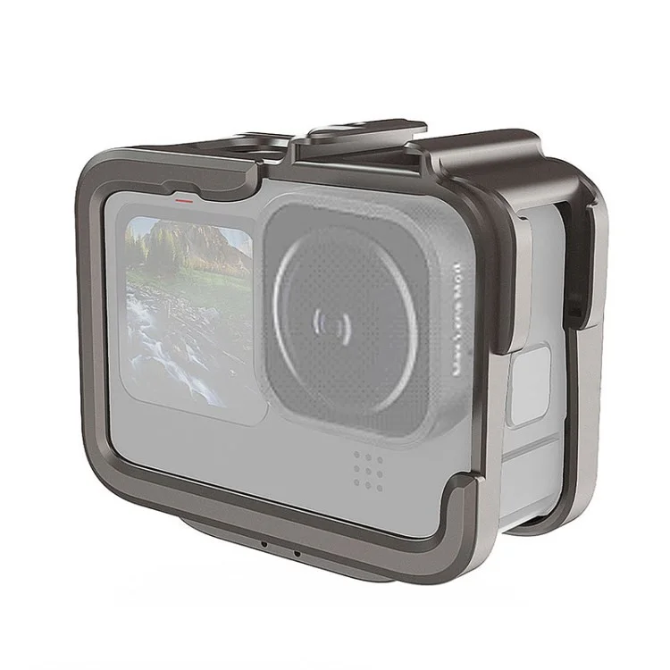 AMAGISN Housing Frame Case for GoPro Hero 11 / 10 / 9 Action Camera Aluminum Alloy Protective Cage - Grey
