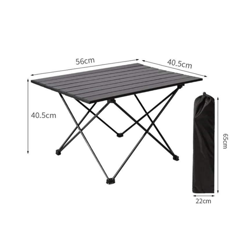 Outdoor Folding Portable Picnic Camping Table Aluminum Roll-up Table with Easy Carrying Bag - Size M