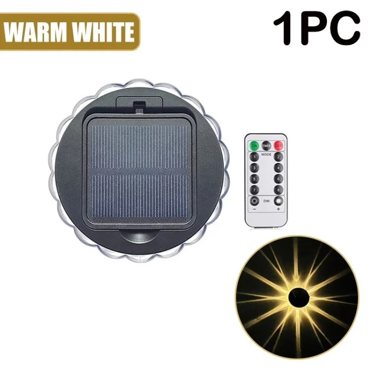 Komilt Solar Wall Light Imploud Fauces al Aire Libre Para el Patio Del Patio de la Cerca de Jardín - Luz Amarilla / Remoto de 8 Modos / 1 pc