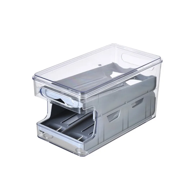 Egg Holder for Refrigerator 2-Layer Large Capacity 24 Egg Container Storage Box Organizer Bin (BPA-Free, NO FDA Certification) - Grey