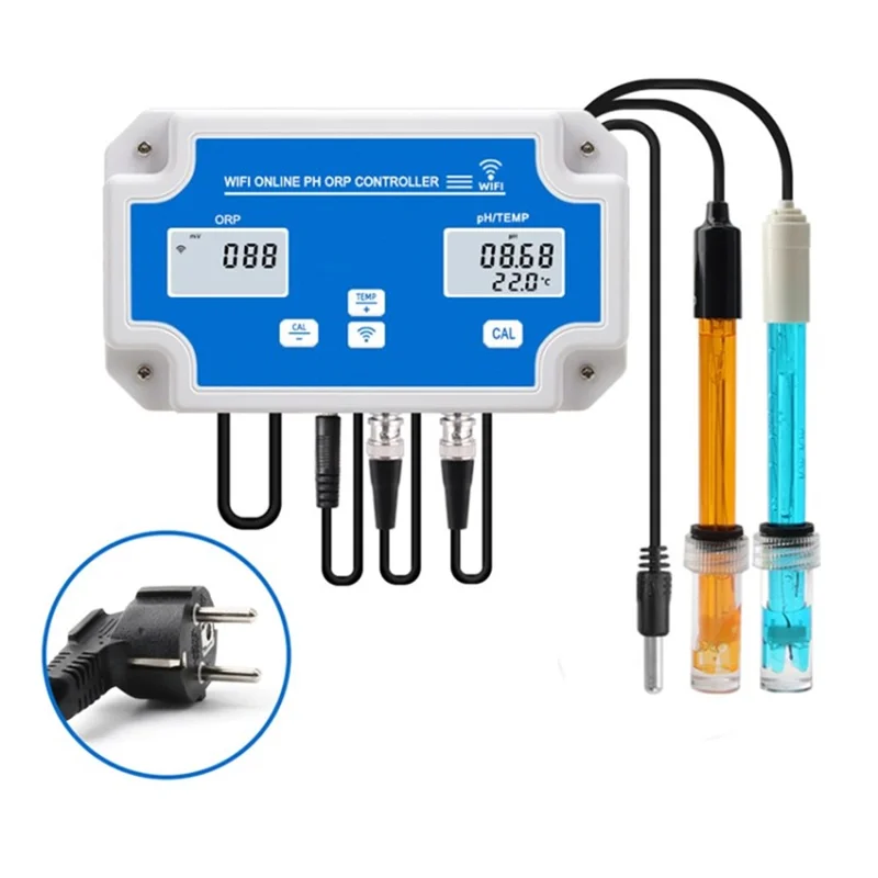 2839 3-in-1 Smart WiFi Water Quality Detector PH ORP Temp Meter Water Quality Controller Monitor Multiparameter Water Analyzer - EU Plug