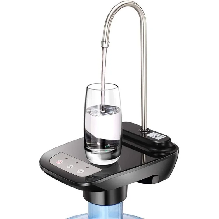 Portable Water Bottle Dispenser Automatic Electric Rechargeable Drinking Water Pump Water Jug Pump (NO FDA Certification) - Black