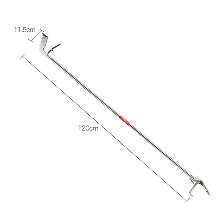 Foldable Snake Tong Stainless Steel Multifunctional Reptile Grabber Catcher with Lock - 1.2m