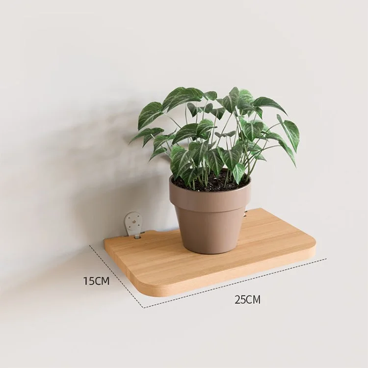 Rack de Rangement en Bois Mural Étagère D'affichage en Bois Pour le Bureau de Cuisine de la Cuisine Décor de Salle de Bain - 25x15cm
