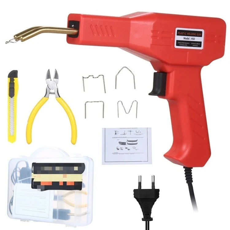 Kit de Reparación de Pistola de Soldadura de Lápicera Caliente de 50 w Kit de Plástico Para Parachoques de Automóvil - Rojo / Enchufe de la ue
