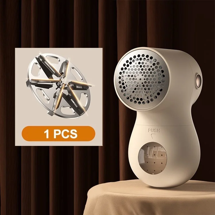Joyroom Hair Ball Trimmor Triming Rechargeable Fabric Shaver Electric Lint Remover Avec Affichage LED Pour Vêtements, Canapé et Meubles - Blanche