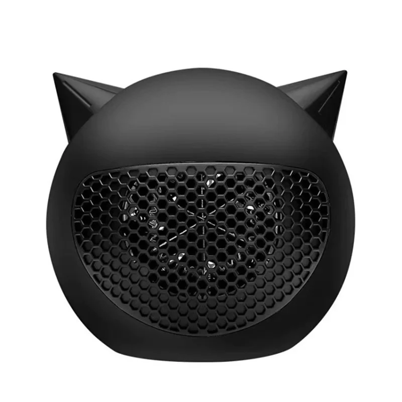 Portable Cute Space Heater Small Mini Desktop Air Heater for Home Bedroom Office Desk - Black / EU Plug