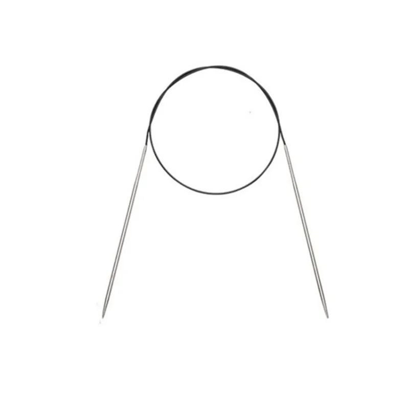 100cm Stainless Steel Circular Knitting Needle Crochet Yarn Needles Round Weaving Pin - 3.25mm