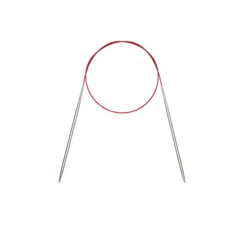 100cm Stainless Steel Circular Knitting Needle Crochet Yarn Needles Round Weaving Pin - 4mm