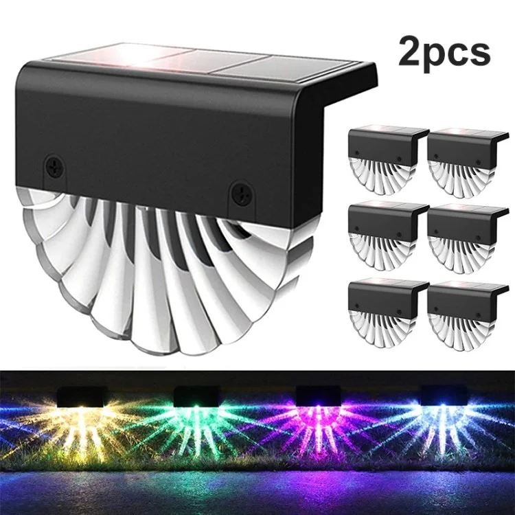 Solar Deck Lights Waterproof LED Solar Fence Lights for Patio, Stairs, Yard, Garden, Courtyard - 2pcs