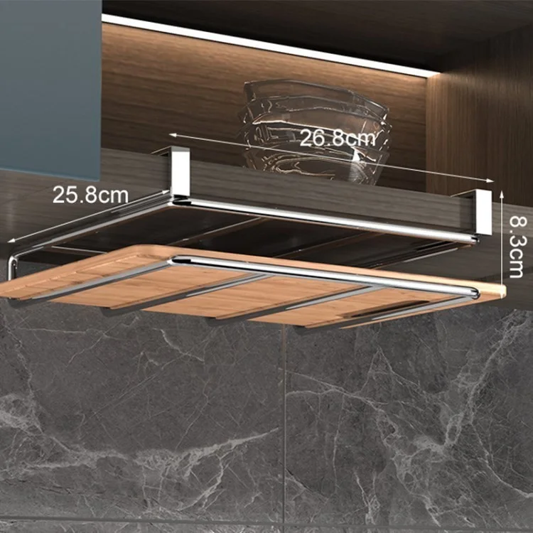 Rack de Rangement de Cuisine Sous la Cabinet D'organisateur Suspendu Étagère en Acier en Acier Inoxydable - Style A / Argent
