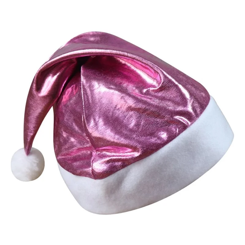 Sombrero de Navidad holográfico Sombrero de Navidad decorativo tradicional de Papá Noel - Violeta