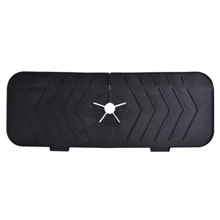 Kitchen Sink Splash Guard Silicone Faucet Mat Sink Draining Pad Behind Faucet Faucet Absorbent Mat - Black