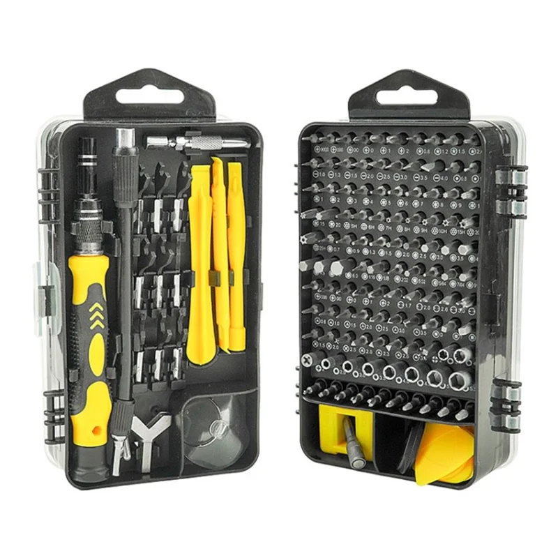 Set di Cacciavite 138 in 1 Strumento Per Manometro Multifunzione Strumento di Riparazione Del Kit di Cacciavite Per Computer, Telefono Cellulare - Giallo