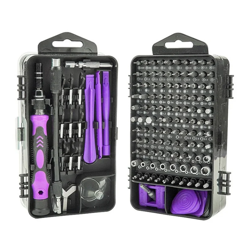 138-in-1 Screwdriver Set Multi-function Hand Tool Precision Screwdriver Kit Repair Tool for Computer, Mobile Phone - Purple