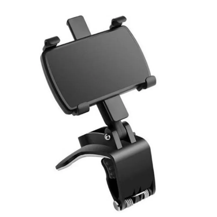 Auto Dashboard Retroview Mirror Porta Del Telefono a 360 Gradi Clip-on Mobile Mount Mount Mobile - Nero