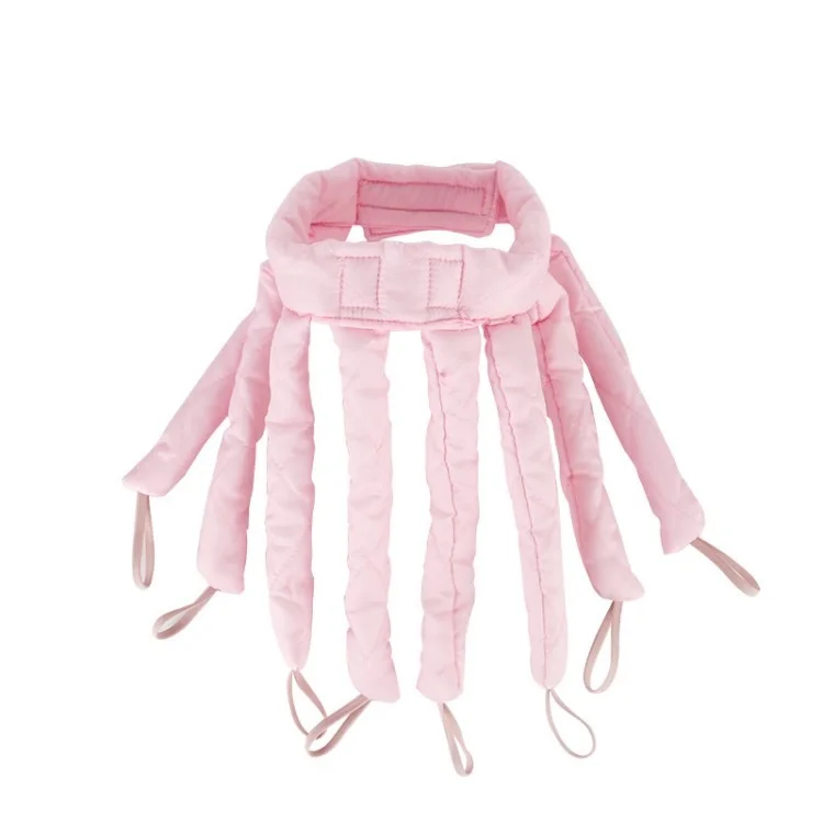 Hair Curler Curling Headband Octopus Curls Rod Soft No Heat Hair Rollers for Overnight - Pink / for Short Hair