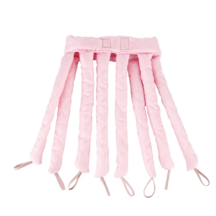 Curador de Cabelo Sem Calor Enrolando a Cabeça do Polvo Enrola a Haste Macia Sem Rolos de Cabelo de Calor Para Durante a Noite - Rosa / Cabelo Longo
