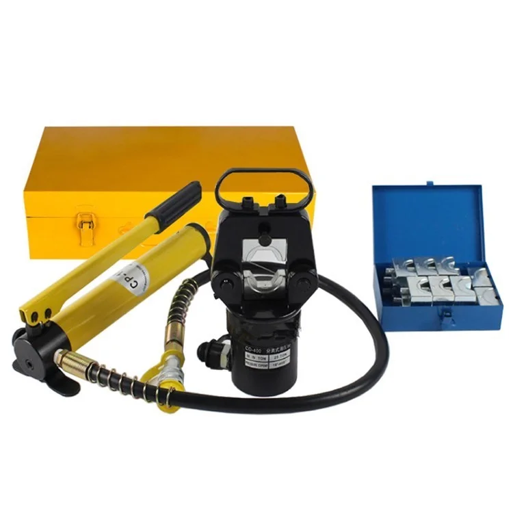 500A 20 Tons Hydraulic Compression Tool Crimping Plier Cable Crimper Set with Manual Pump - FYQ-500+CP - 180 Pump