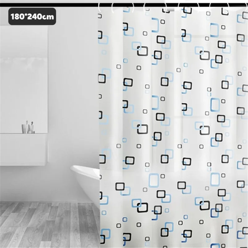 PEVA Shower Curtain Waterproof Pattern Printed Shower LinerBath Curtain for Bathroom Bathtub - Checks / 180x240cm