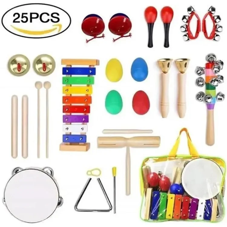 22pcs Instrumentos Musicales Para Niños Niños Pequeños Instrumentos de Percusión Sound Toy