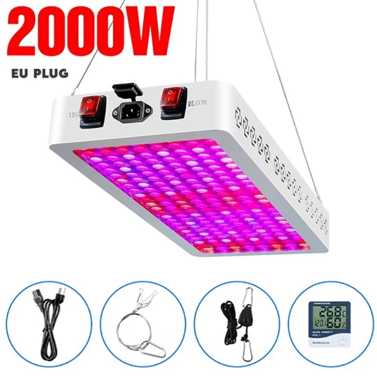 Full Spectrum Grow Light for Indoor Plants with Dual Switch - 2000W / EU Plug