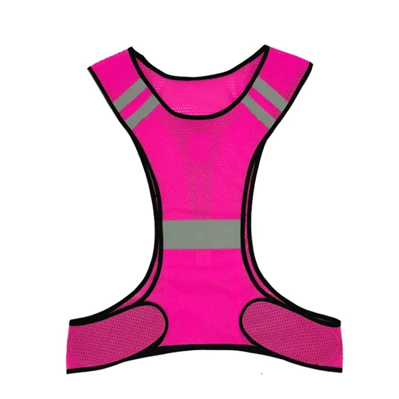Adjustable Safety Reflective Vest for Night Running Cycling Walking Jogging Night Harness Vest - Pink