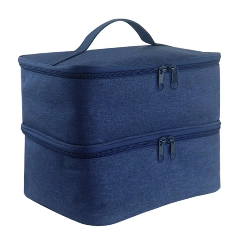 Nail Polish Storage Bag Makeup Tools Pouch Portable Dual Manicure Tool Organizer Bag - Blue