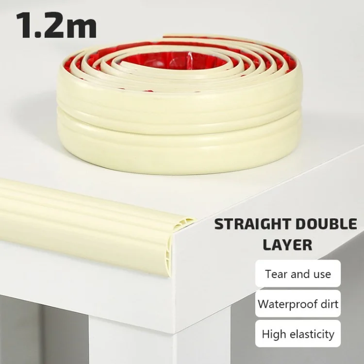 Furniture Corner Protector TPE Strip Baby Proofing Furniture Table Edge Guard - Straight / 1.2m / Beige