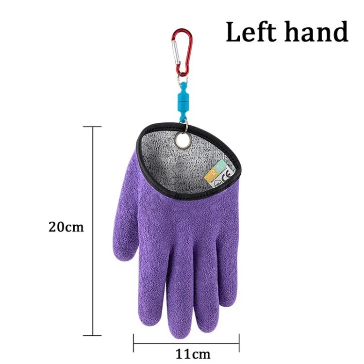 Guanti da Pesca Addensati Inaffrottati di Pesce Resistenti ai Guanti da Cattura Con Gancio Magnetico - Mano Sinistra