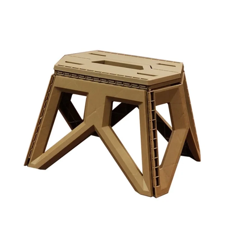 Portable Folding Stool Hiking Backpacking Stool Chair for Outdoor Fishing Camping - Brown