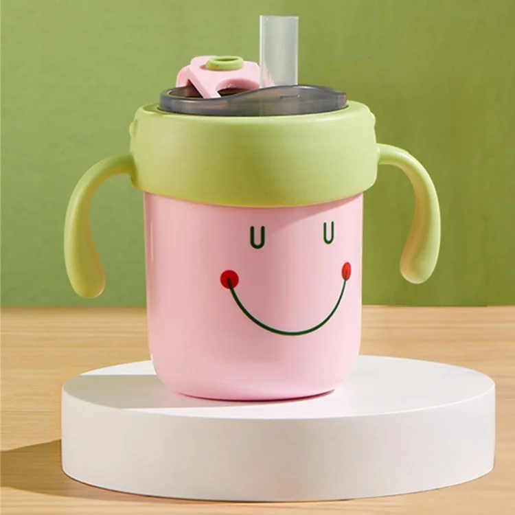 300 ml Kleinkinder Edelstahl-sippy Cup Mit Skala, Verarbeitet Anti-drogen-tragbare Babyback (keine FDA, Bpa-frei) - Rosa