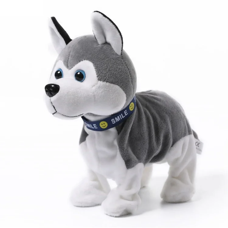 Brinquedo de Pelúcia de Cachorro Husky Elétrico 8210A - Brinquedo Interativo Inteligente para Crianças