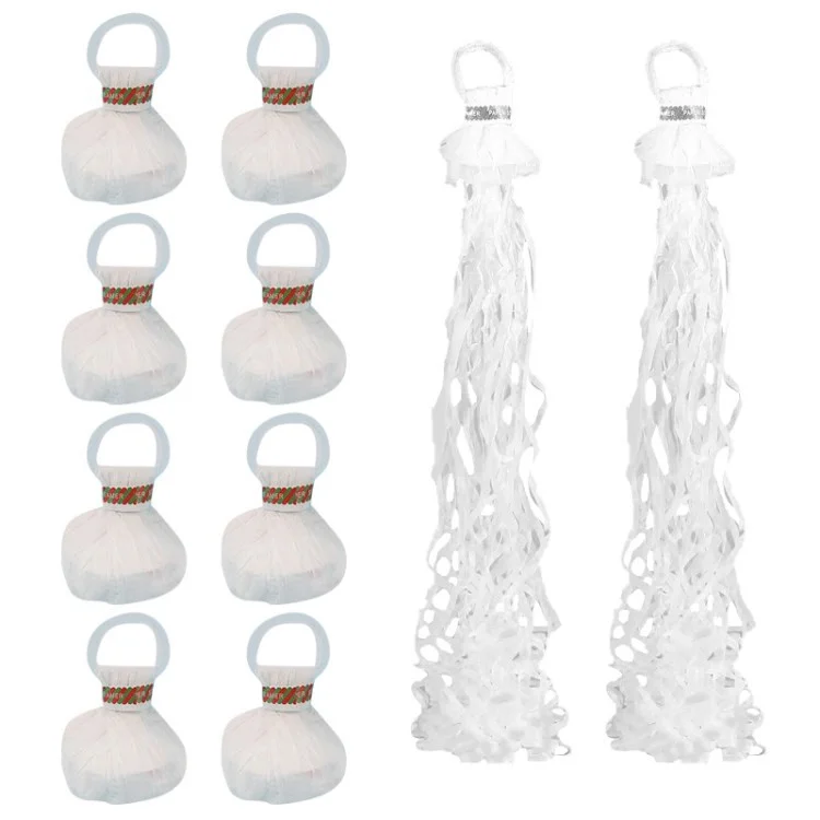 10pcs Lança Mão Streamers Poppers Adereços Mágicos Acessórios de Palco Para Festa de Casamento de Aniversário - Branco