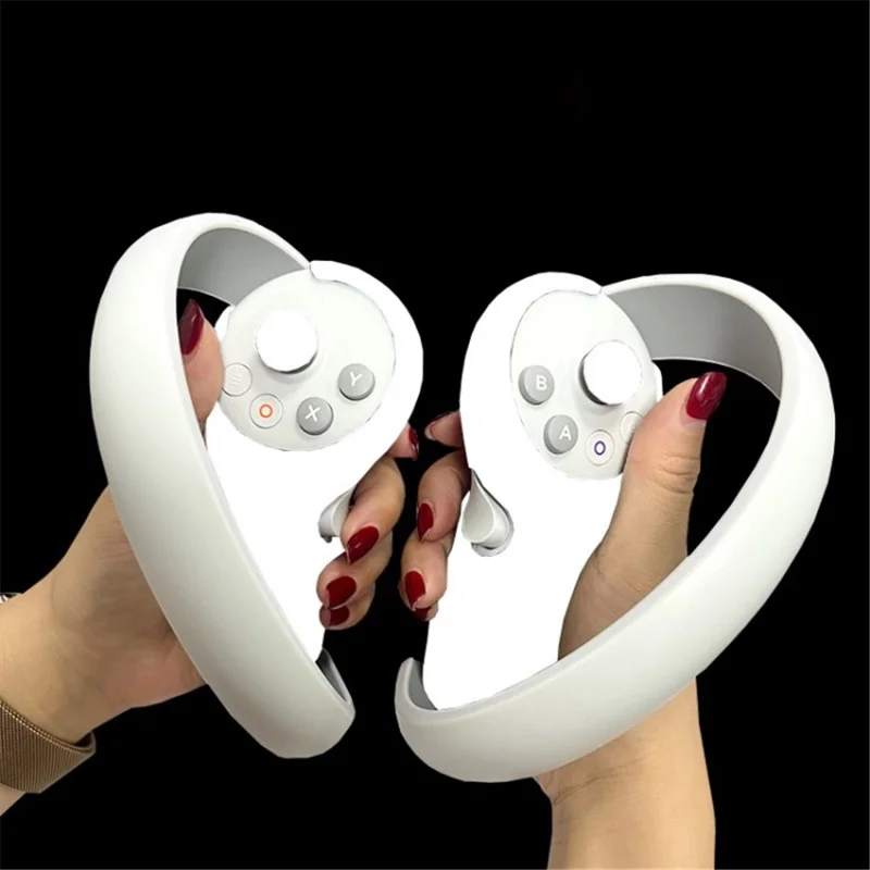 Silicone Controller Grip Skin for Pico Neo4, Handle Sleeve Sweatproof Anti-Collision Cover VR Headset Accessories - White