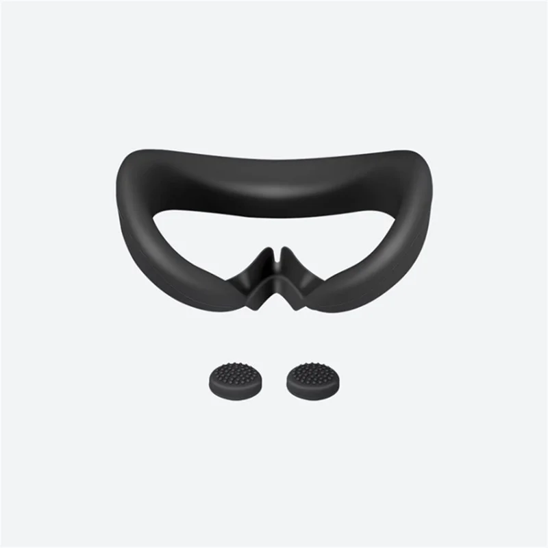 HIBLOKS for PICO 4 VR Headset Silicone Face Cover Sweat-Proof Face Pad Mask with 2 Joystick Caps - Black