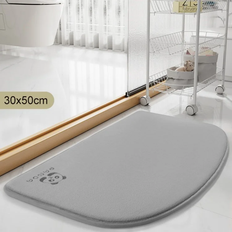 Tappeto da Bagno in Memory Foam Spesso da 15 mm Super Assorbente Non Slip Tappeto - Grigio / 30x50 cm
