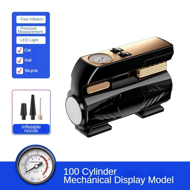 Car Air Compressor 12V Portable Electric Car Tire Inflator Pump - Mechanical Display