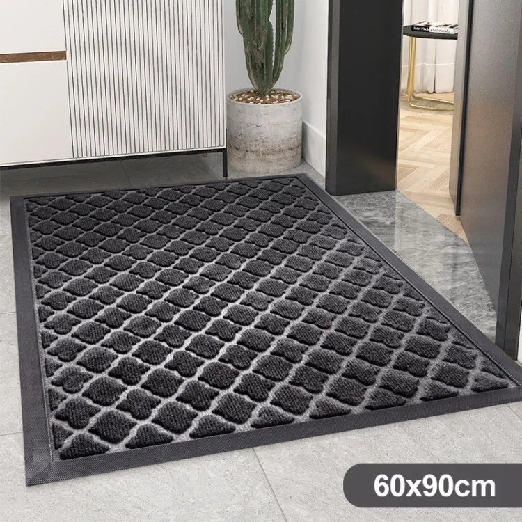 Entrance Doormat Non-Slip Scratch-resistant Front Door Mat Rug - Grey / 60x90cm