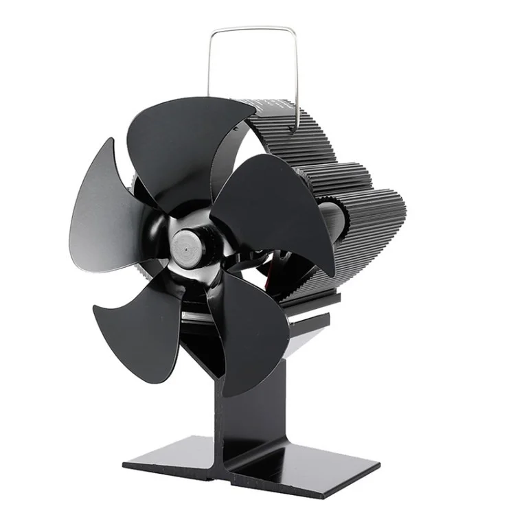 SF103S 5 Lames Fablier de Cheminée Féline de Poêle à Bois à Chaleur Alimentée à la Chaleur Éco-fénétral de la Chaleur Efficace Distribution - le Noir