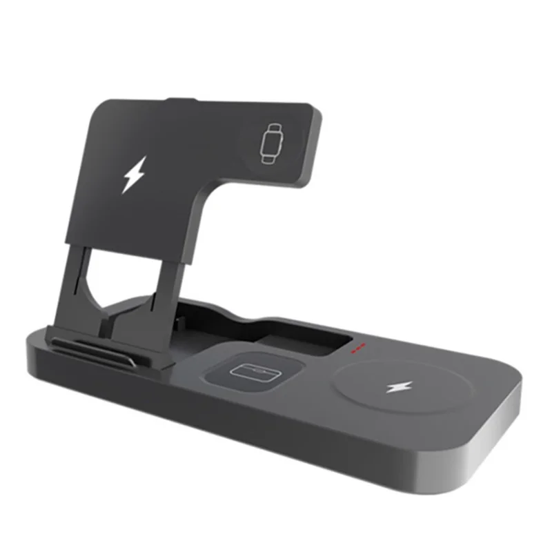 OW-02 Wireless Charger Fodable 4-in-1 Charging Station 15W Fast Wireless Charging Dock - Black