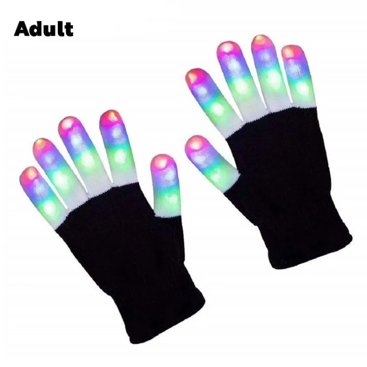 Guantes LED Iluminosos Guantes Intermitentes Para Adultos Halloween Navidad Cumpleaños
