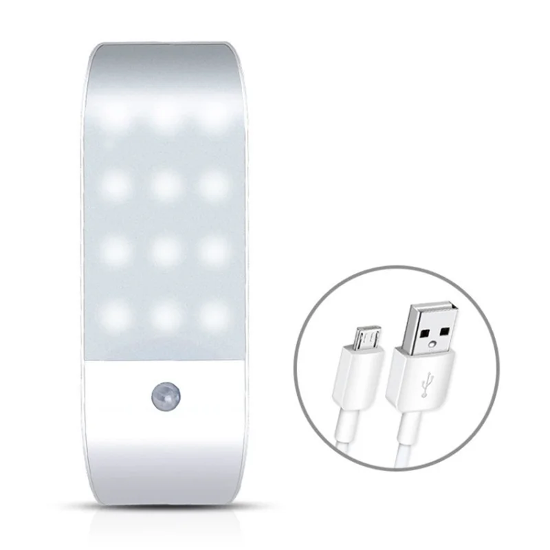 FYD-1616 12-LED Night Lamp Infrared Motion Sensor Rechargeable Wardrobe Light - White / White Light / 1W