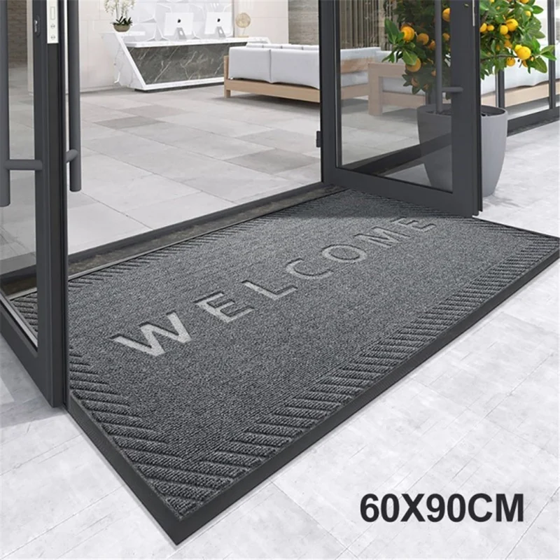 سجادة باب أمامي ترحيبية غير قابلة للانزلاق من مطاط، سجادة باب دخول متعددة الاستخدامات - الطراز A / 60×90 سم