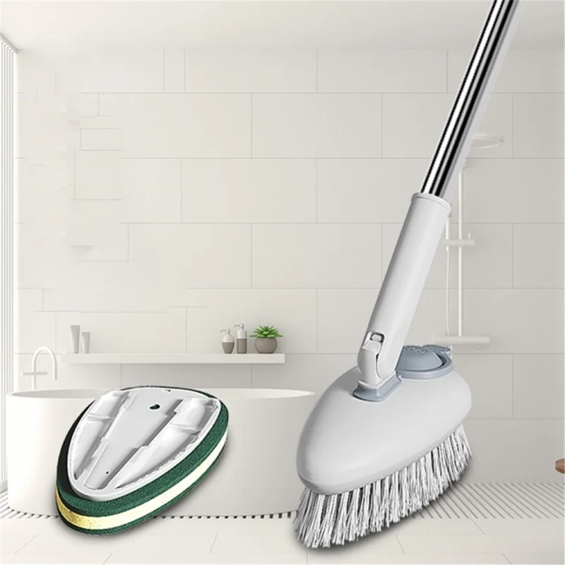 Floor Scrub Brush Bathroom Floor Cleaning Brush Scrubber with Long Handle Soap Dispenser - Style C