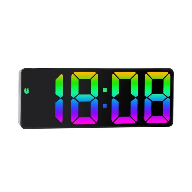 0725 LED Clock Electronic Digital Alarm Clock Colorful Desktop Clock 12 / 24H Display for Home, Office, Kids - Style A