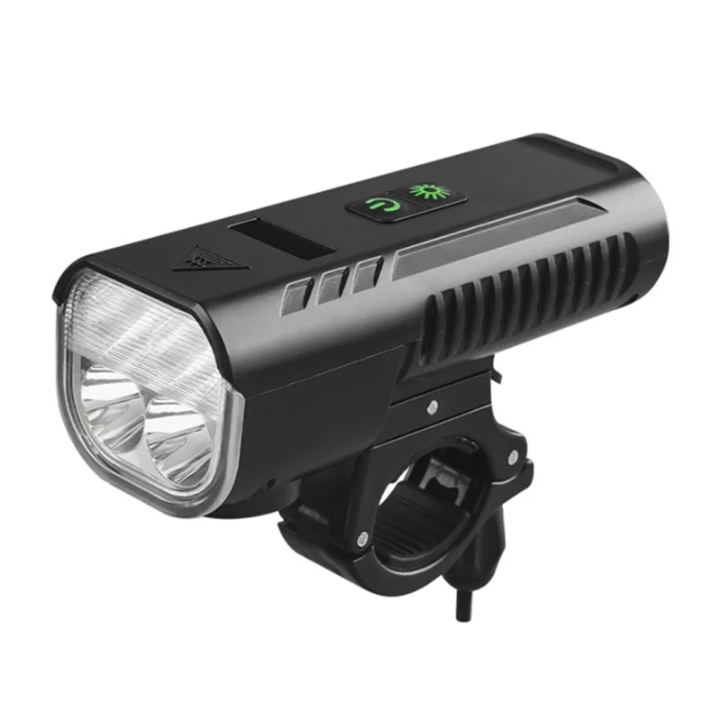 BG-1910 Bike Front Lamp Cycling Headlight Rechargeable 4000mAh Bicycle Headlight with Electronic Horn - Black